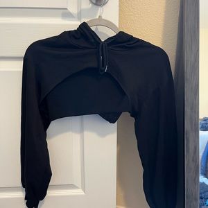 Cutoff black hoodie shrug